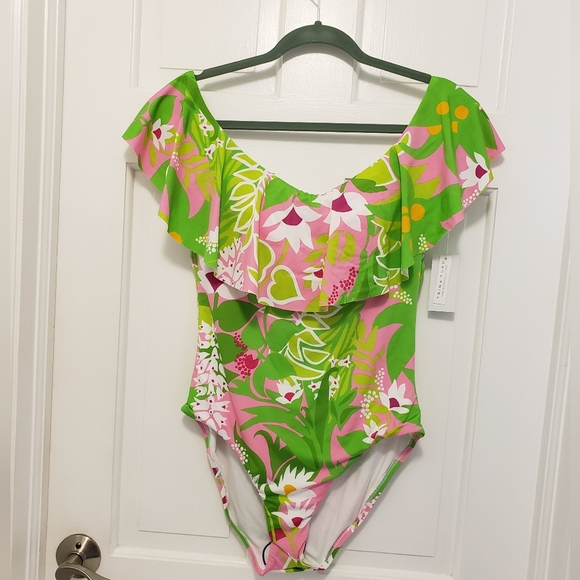 NWT Trina Turk Swim & Spa Collection Tropical Print Swimsuit Size 12, Ret. $132 - Picture 1 of 6